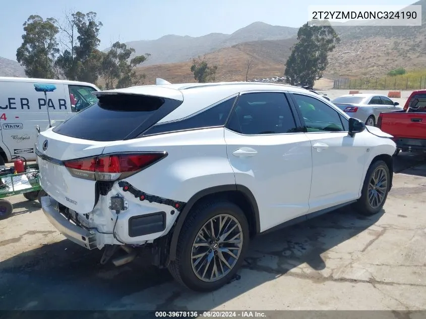 2T2YZMDA0NC324190 2022 Lexus Rx 350 F Sport Handling