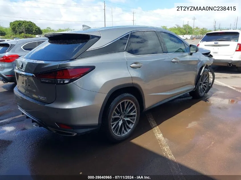 2022 Lexus Rx 350 F Sport Handling VIN: 2T2YZMAA0NC238415 Lot: 39840965