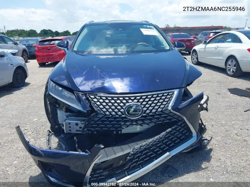 2022 Lexus Rx 350 VIN: 2T2HZMAA6NC255946 Lot: 39942752