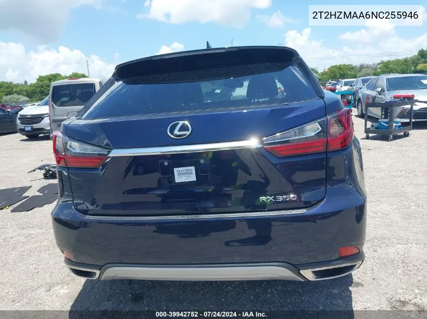 2022 Lexus Rx 350 VIN: 2T2HZMAA6NC255946 Lot: 39942752