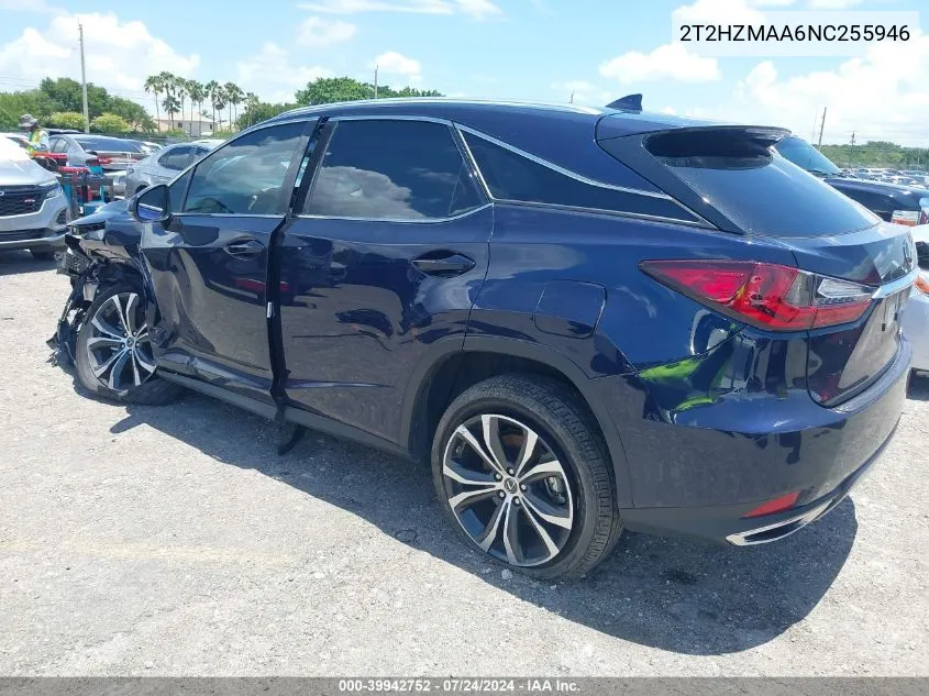 2022 Lexus Rx 350 VIN: 2T2HZMAA6NC255946 Lot: 39942752