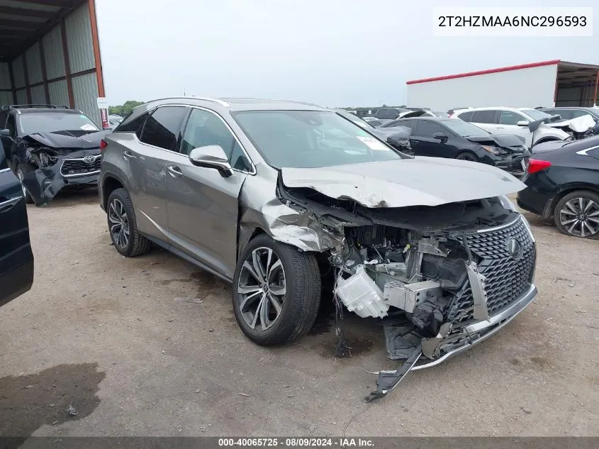 2022 Lexus Rx 350 VIN: 2T2HZMAA6NC296593 Lot: 40065725