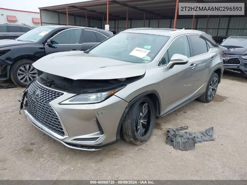 2022 Lexus Rx 350 VIN: 2T2HZMAA6NC296593 Lot: 40065725