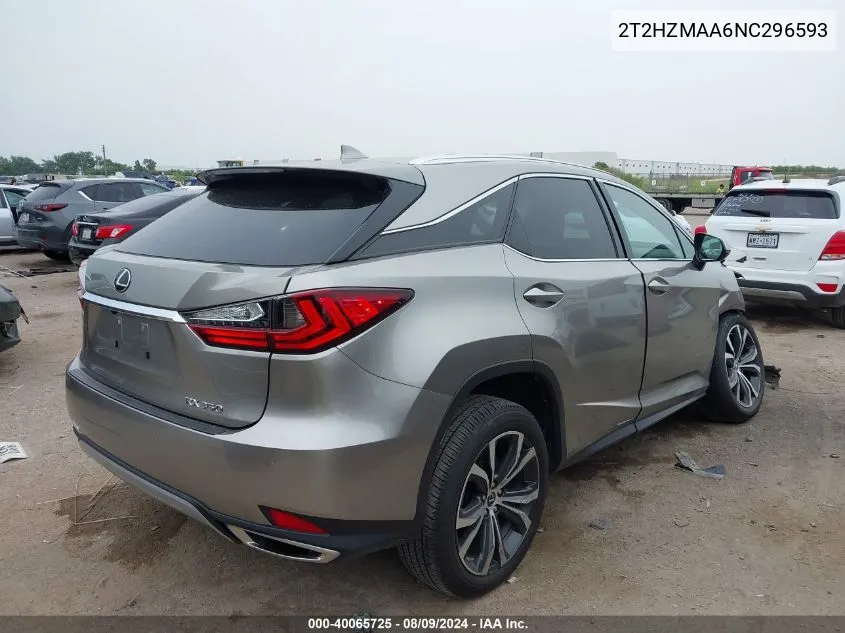 2022 Lexus Rx 350 VIN: 2T2HZMAA6NC296593 Lot: 40065725