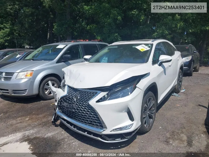 2022 Lexus Rx 350 VIN: 2T2HZMAA9NC253401 Lot: 40088258