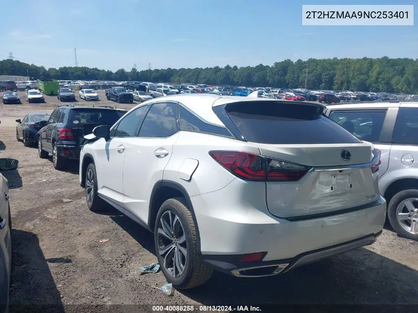 2022 Lexus Rx 350 VIN: 2T2HZMAA9NC253401 Lot: 40088258