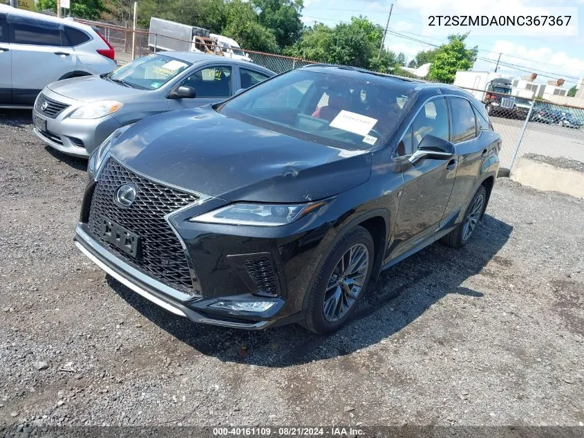 2022 Lexus Rx 350 F Sport Appearance VIN: 2T2SZMDA0NC367367 Lot: 40161109