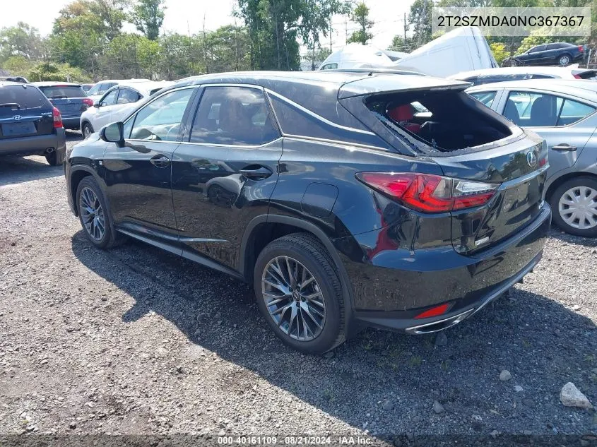 2022 Lexus Rx 350 F Sport Appearance VIN: 2T2SZMDA0NC367367 Lot: 40161109