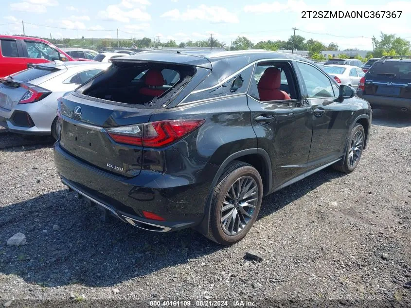 2T2SZMDA0NC367367 2022 Lexus Rx 350 F Sport