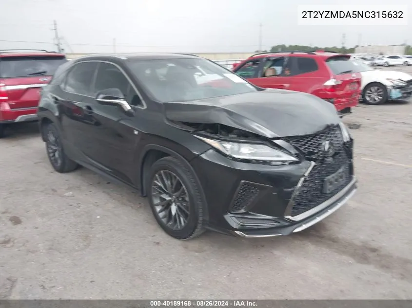 2T2YZMDA5NC315632 2022 Lexus Rx 350 F Sport Handling