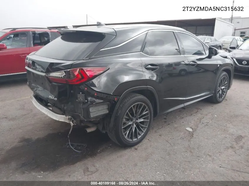 2T2YZMDA5NC315632 2022 Lexus Rx 350 F Sport Handling