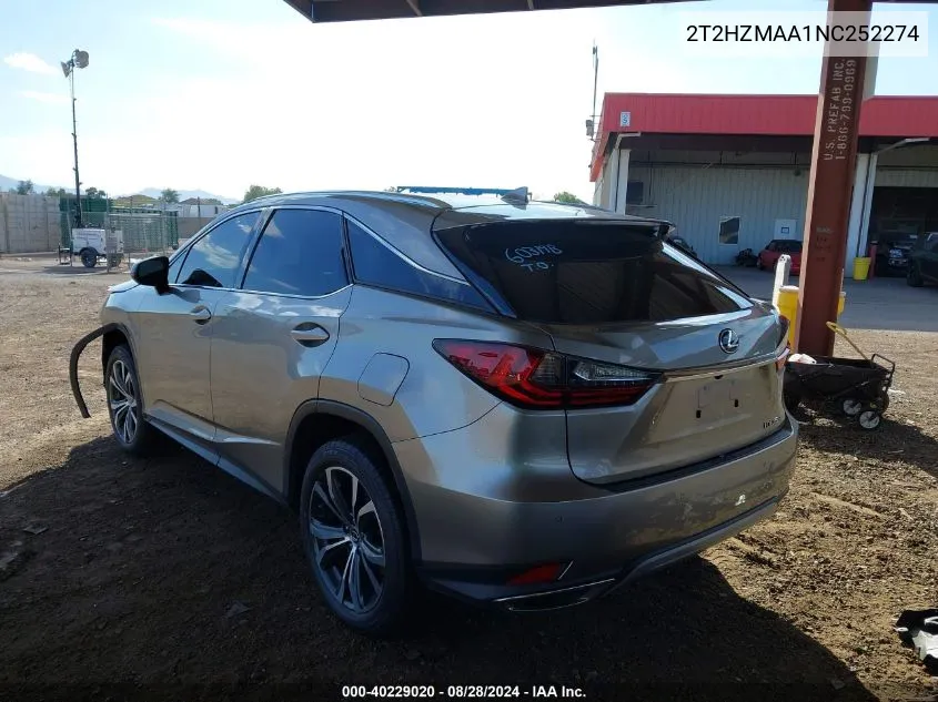 2022 Lexus Rx 350 VIN: 2T2HZMAA1NC252274 Lot: 40229020