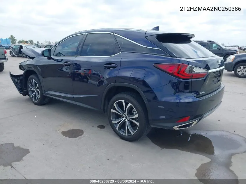 2T2HZMAA2NC250386 2022 Lexus Rx 350