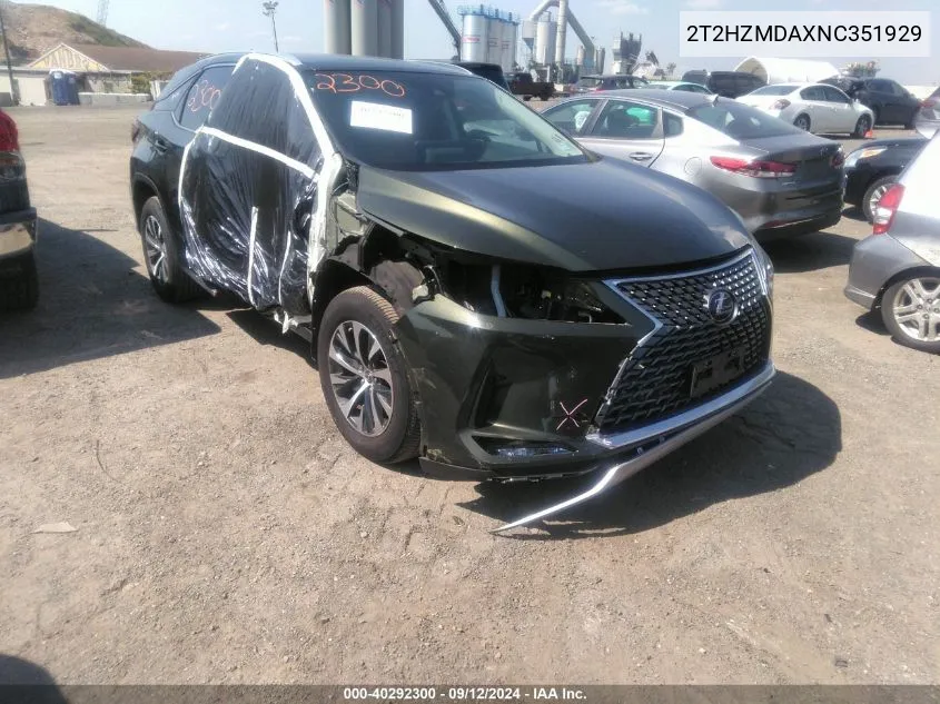 2T2HZMDAXNC351929 2022 Lexus Rx 350