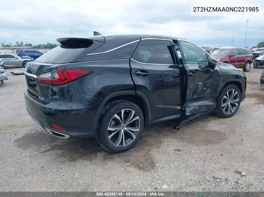 2022 Lexus Rx 350 VIN: 2T2HZMAA0NC221985 Lot: 40299749