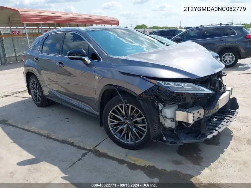 2022 Lexus Rx 450H F Sport Handling VIN: 2T2YGMDA0NC082779 Lot: 40322771