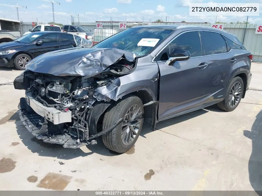 2022 Lexus Rx 450H F Sport Handling VIN: 2T2YGMDA0NC082779 Lot: 40322771