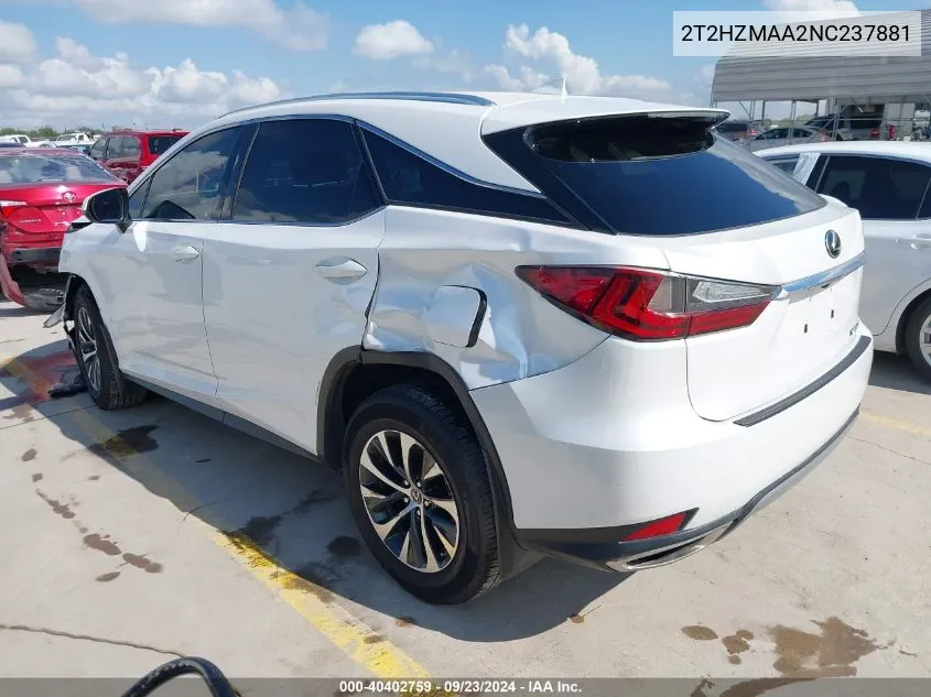 2T2HZMAA2NC237881 2022 Lexus Rx 350