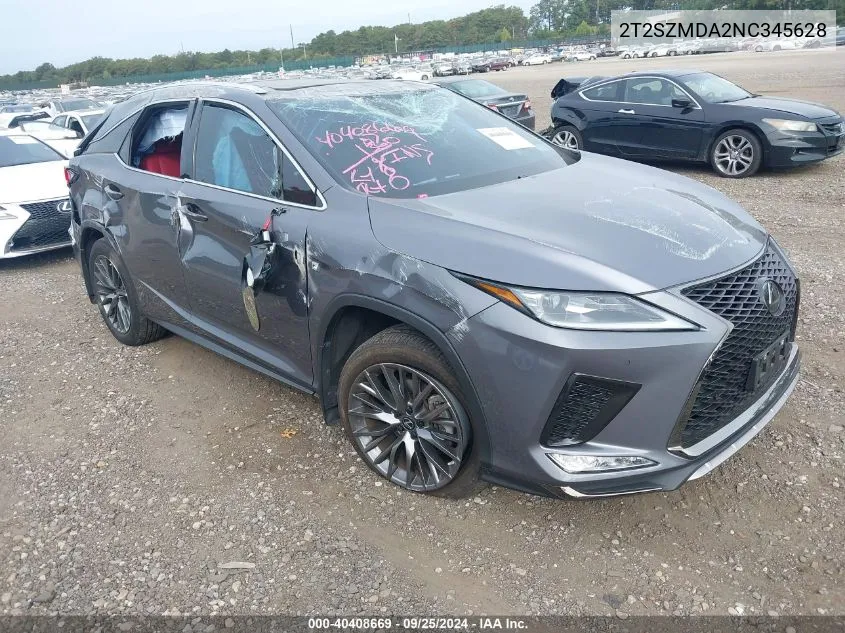 2022 Lexus Rx 350 F Sport Appearance VIN: 2T2SZMDA2NC345628 Lot: 40408669