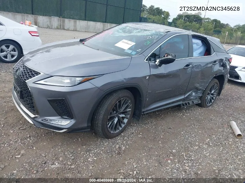 2T2SZMDA2NC345628 2022 Lexus Rx 350 F Sport Appearance