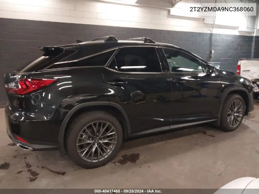 2022 Lexus Rx 350 F Sport Handling VIN: 2T2YZMDA9NC368060 Lot: 40417465