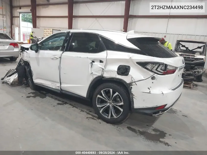 2022 Lexus Rx 350 VIN: 2T2HZMAAXNC234498 Lot: 40440693