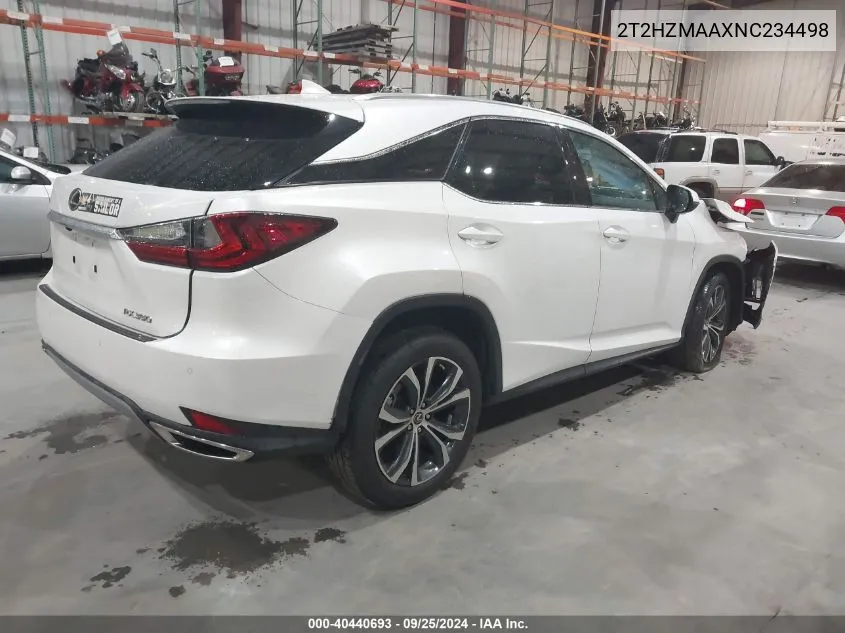 2022 Lexus Rx 350 VIN: 2T2HZMAAXNC234498 Lot: 40440693