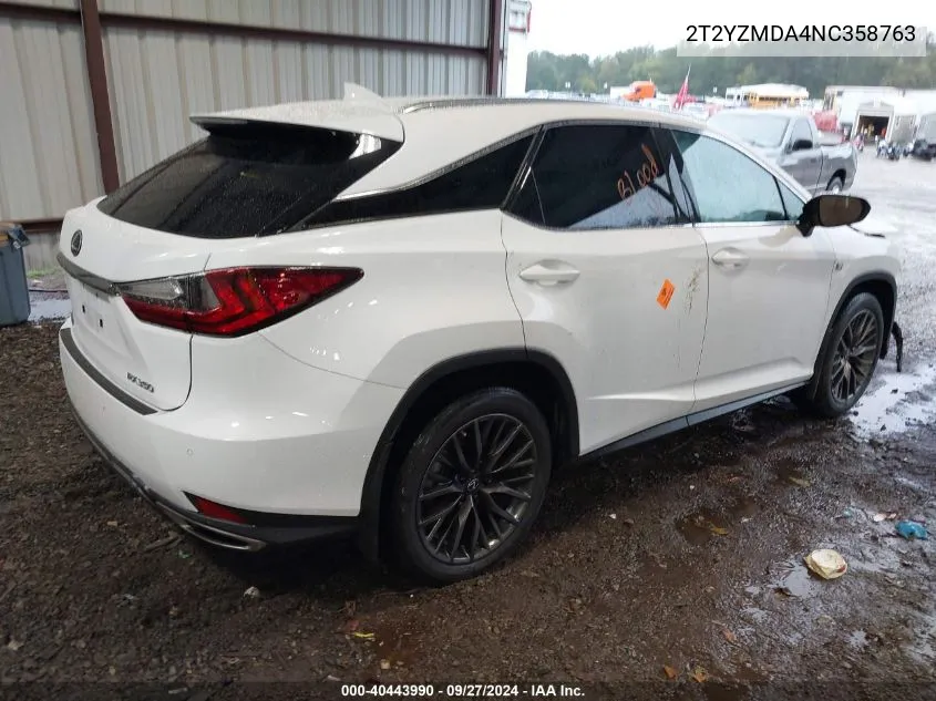 2T2YZMDA4NC358763 2022 Lexus Rx 350 F Sport Handling