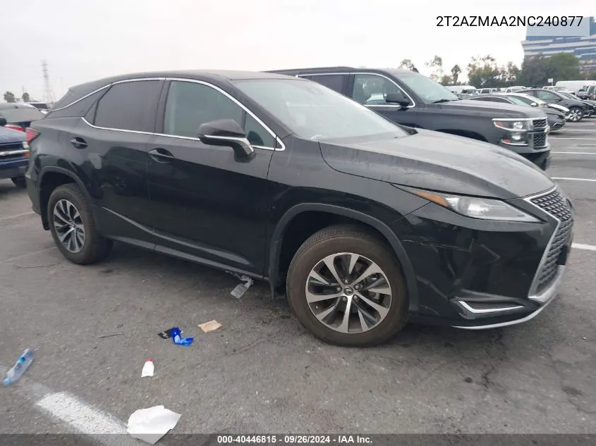 2022 Lexus Rx 350 VIN: 2T2AZMAA2NC240877 Lot: 40446815