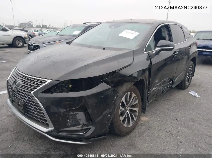 2T2AZMAA2NC240877 2022 Lexus Rx 350