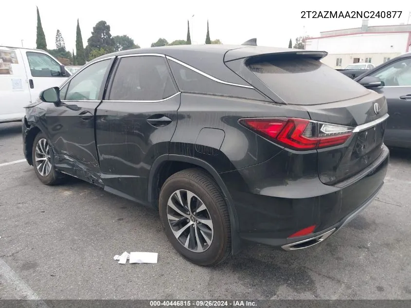 2022 Lexus Rx 350 VIN: 2T2AZMAA2NC240877 Lot: 40446815