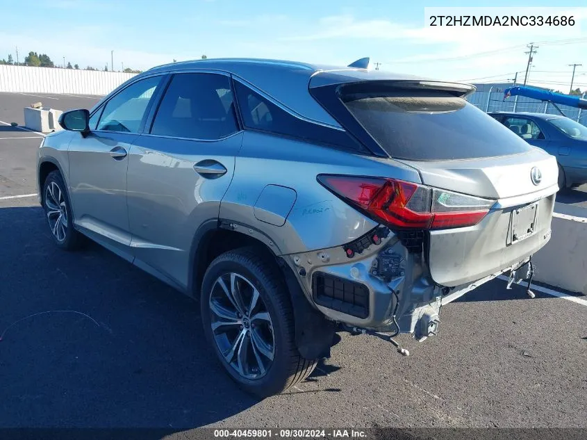 2022 Lexus Rx 350 350 VIN: 2T2HZMDA2NC334686 Lot: 40459801