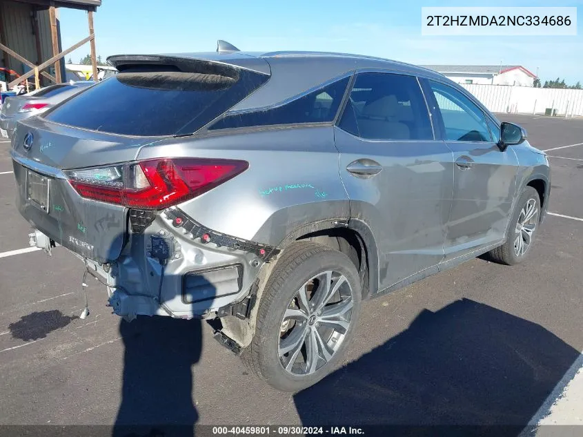 2022 Lexus Rx 350 350 VIN: 2T2HZMDA2NC334686 Lot: 40459801