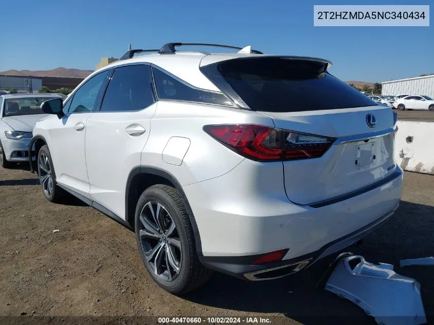 2T2HZMDA5NC340434 2022 Lexus Rx 350