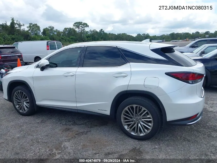 2T2JGMDA1NC080315 2022 Lexus Rx 450H