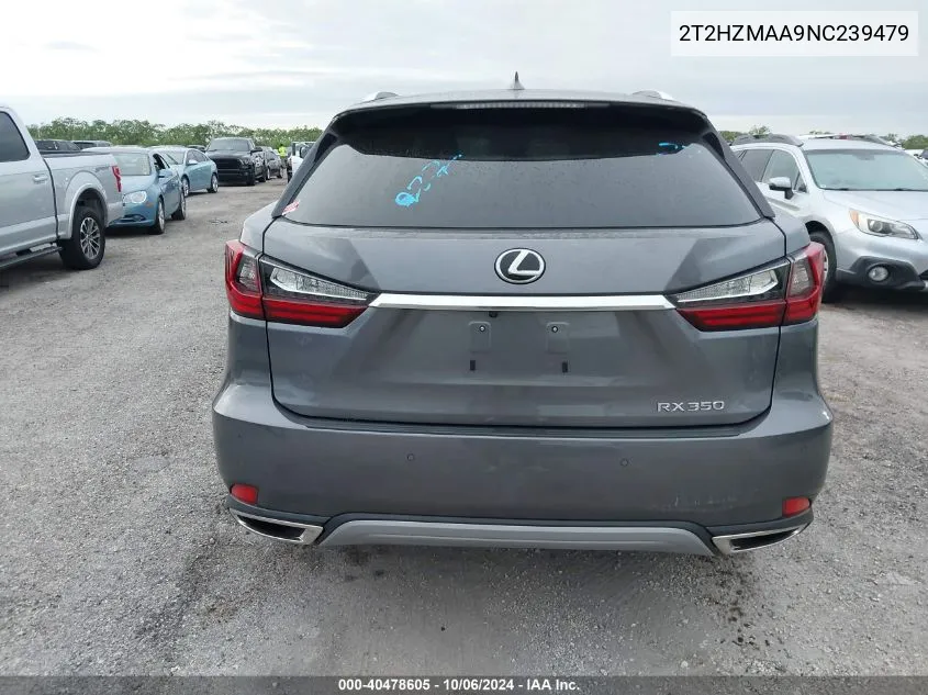 2022 Lexus Rx 350 VIN: 2T2HZMAA9NC239479 Lot: 40478605