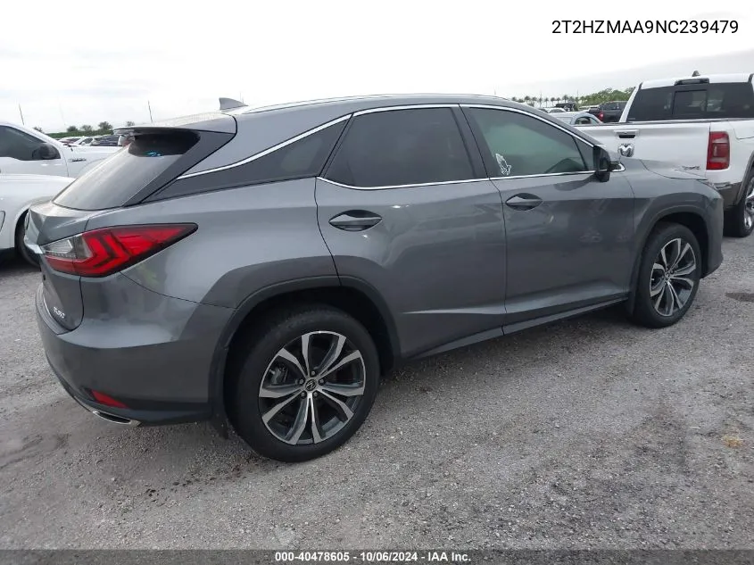 2022 Lexus Rx 350 VIN: 2T2HZMAA9NC239479 Lot: 40478605