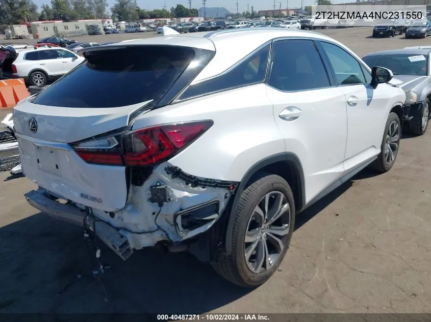 2T2HZMAA4NC231550 2022 Lexus Rx 350