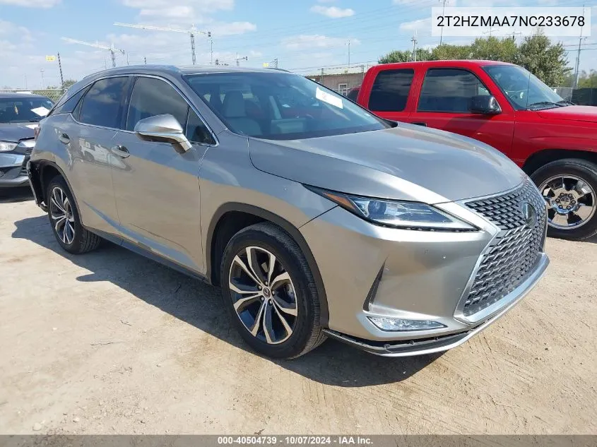 2022 Lexus Rx 350 VIN: 2T2HZMAA7NC233678 Lot: 40504739