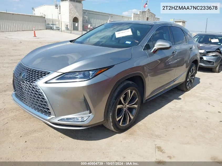 2022 Lexus Rx 350 VIN: 2T2HZMAA7NC233678 Lot: 40504739