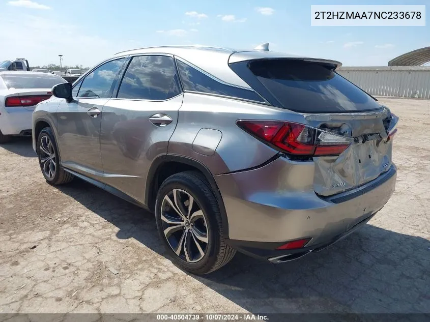 2022 Lexus Rx 350 VIN: 2T2HZMAA7NC233678 Lot: 40504739