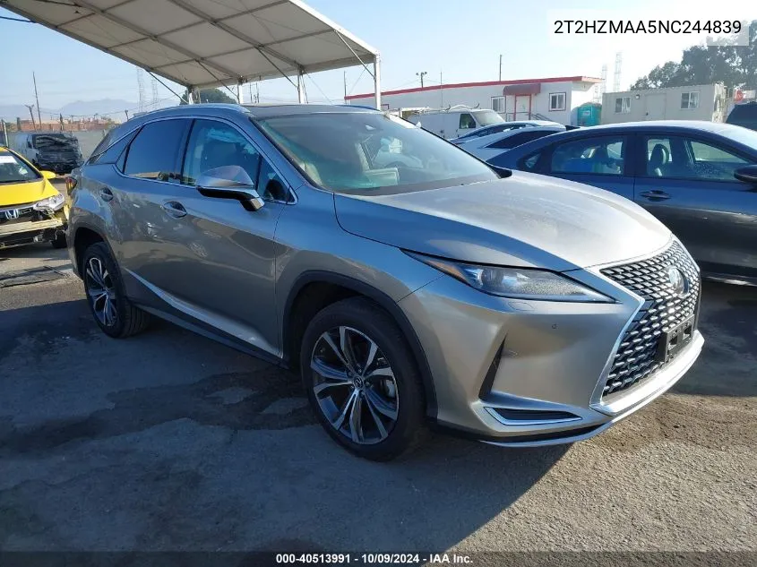 2022 Lexus Rx 350 VIN: 2T2HZMAA5NC244839 Lot: 40513991