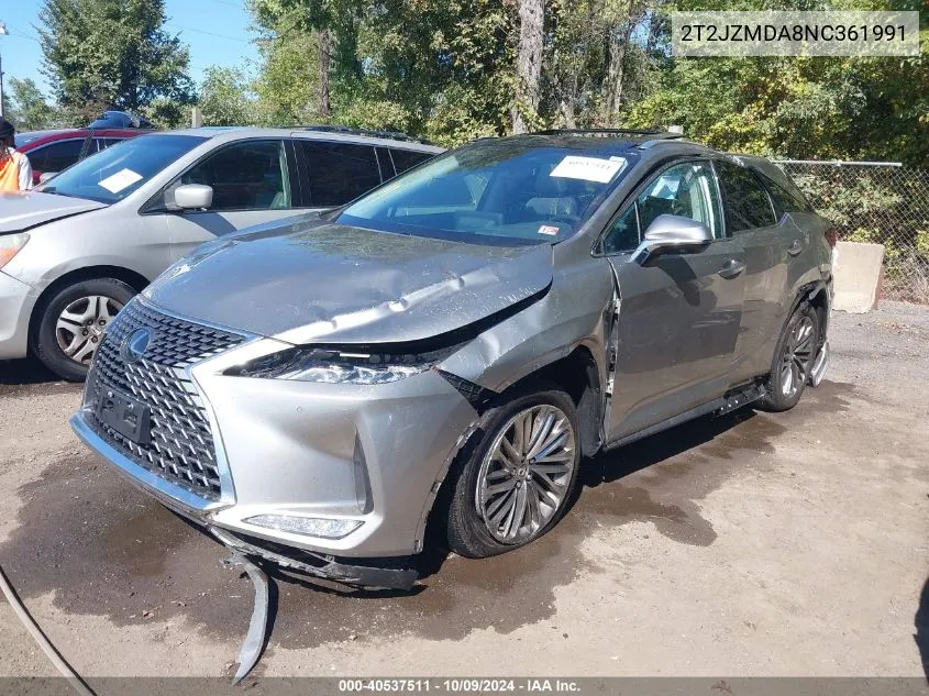 2022 Lexus Rx 350 VIN: 2T2JZMDA8NC361991 Lot: 40537511