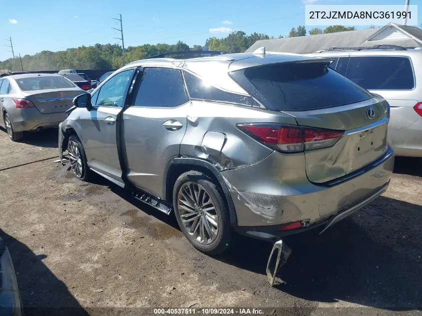 2022 Lexus Rx 350 VIN: 2T2JZMDA8NC361991 Lot: 40537511