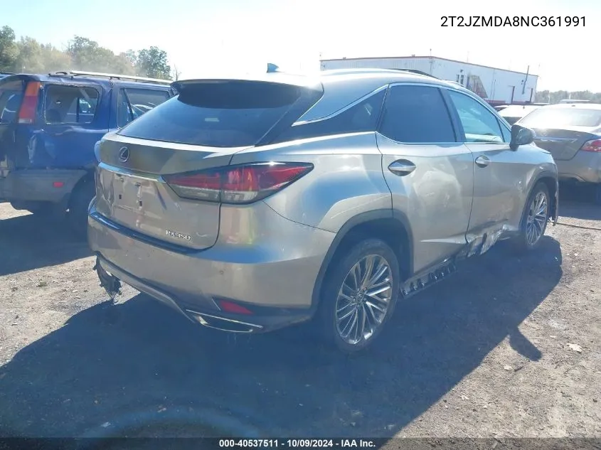 2022 Lexus Rx 350 VIN: 2T2JZMDA8NC361991 Lot: 40537511