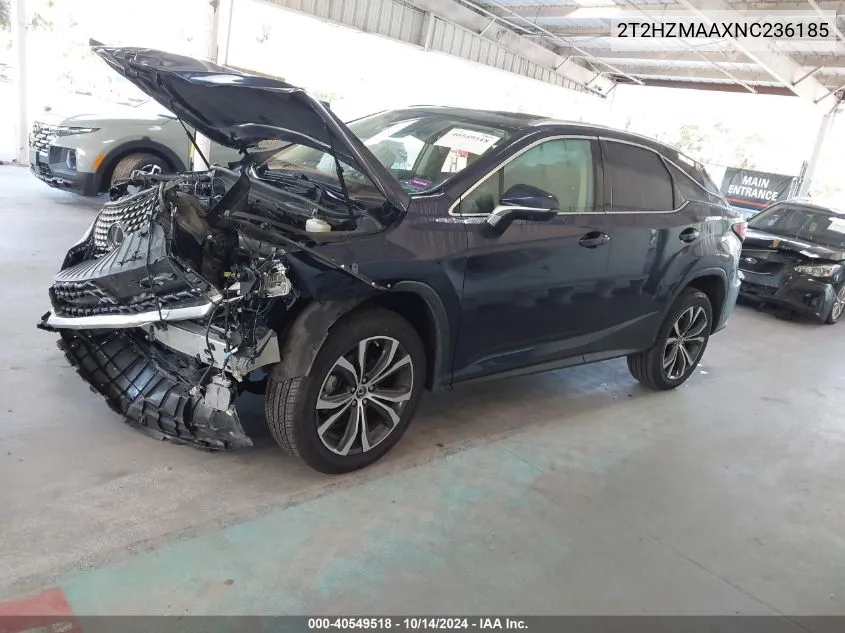 2022 Lexus Rx 350 VIN: 2T2HZMAAXNC236185 Lot: 40549518