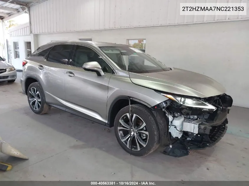 2022 Lexus Rx 350 VIN: 2T2HZMAA7NC221353 Lot: 40563381