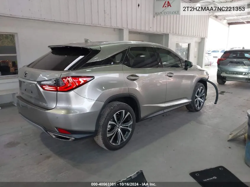 2022 Lexus Rx 350 VIN: 2T2HZMAA7NC221353 Lot: 40563381