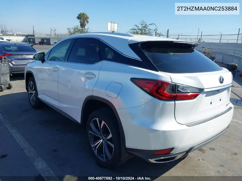 2022 Lexus Rx 350 VIN: 2T2HZMAA0NC253884 Lot: 40577592