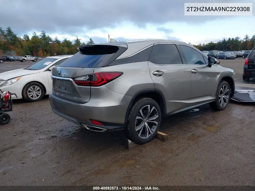 2022 Lexus Rx 350 VIN: 2T2HZMAA9NC229308 Lot: 40592573